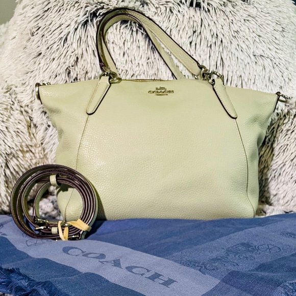 Coach Handbags - EUC - COACH SMALL KELSEY SATCHEL IN PALE GREEN/SILVER (F28993)